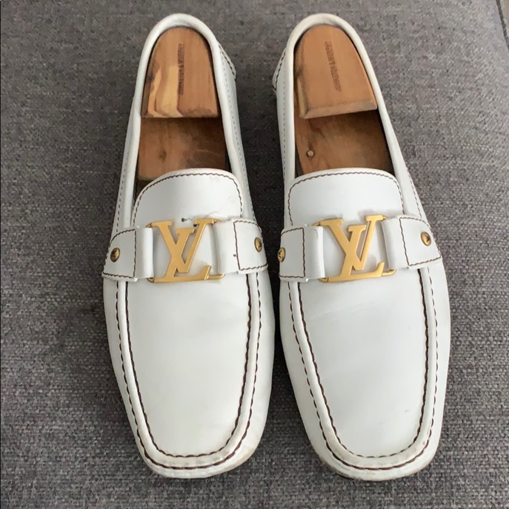 Authentic White Louis Vuitton Loafers